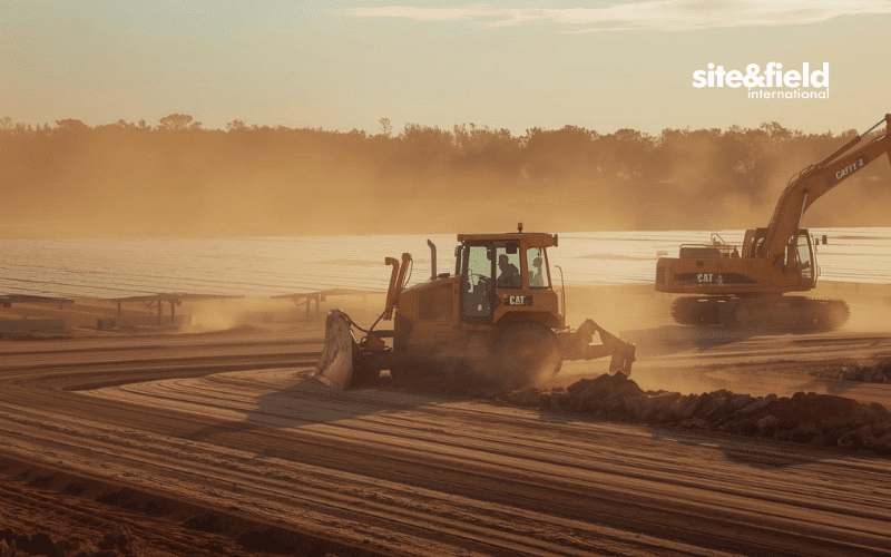 earthmoving for photovoltaic solar plant construction